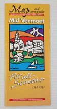 *L1) Vintage 1998-99 Mid Vermont Map and Area Guide Middlebury Bristol V... - $9.89