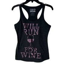 Chin-Up Apparel Tank XS Extra Small Womens Charcoal Will Run For Wine - £7.90 GBP