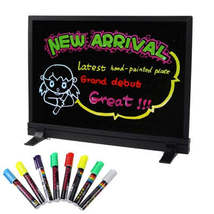 Colorful LED Fluorescent Message Board with 8pcs Highlighter Pens, Size: 50 x 40 - £48.36 GBP