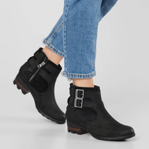 Sorel Lolla Waterproof Leather Ankle Boot, Zip Closure Black, Size 8, NWOT - £74.17 GBP