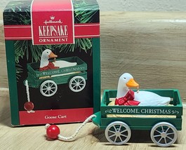 Hallmark Keepsake Ornament Christmas Goose Cart Welcome Christmas 1990 - £5.73 GBP