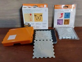 Fiskars Fuse Creativity Design Set Postage Stamp Die Cut Letterpress + 4... - $32.43