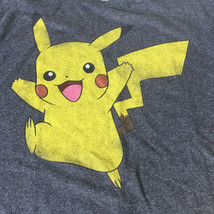  pokemon pikachu gray grey short sleeve T shirt unisex large yellow pika... - £15.68 GBP