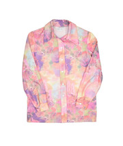 Vintage NPC Fashions Watercolor Blouse Womens M Long Sleeve Button Up Ar... - £24.91 GBP
