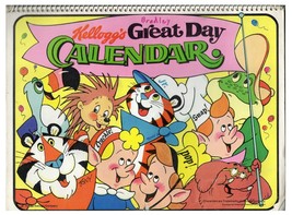 VINTAGE 1980 Kellogg&#39;s Great Day Calendar Tony Tiger Snap Crackle Pop Mi... - $29.69