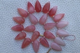 Nice, 20 piece smooth Pear Pink OPAL gemstone briolette beads, 9x17 mm app, whol - £52.71 GBP