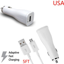For Samsung Galaxy S4 S6 S7 Note 5 Adaptive Fast Charging Rapid Car Charger - £14.17 GBP