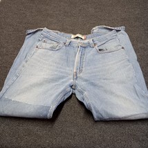 Levi 550 Jeans Men 34x32 Blue Relaxed Fit Tapered Leg Repair Patch Doubl... - $15.23