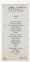 Jean Laumonier Traiteur Pithiviers French Restaurant Menu Card 1938 - £7.78 GBP