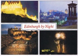 Postcard Edinburgh By Night Scotland UK Multi View - £3.11 GBP