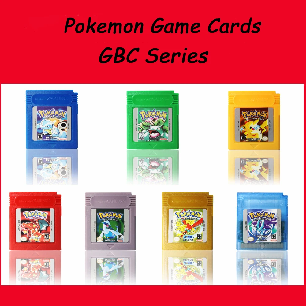 Pokemon anime figure GB GBC game card classic hot 7 Pokemon game card English - £11.96 GBP