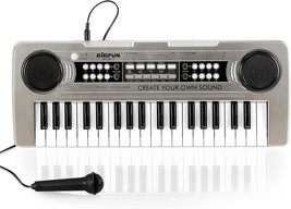 Raimy Kids Piano Keyboard, 37 Keys Portable Piano Early Learning, Silver - £29.99 GBP