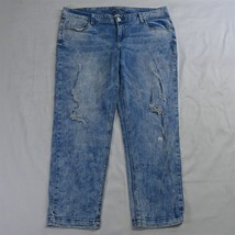 Maurices 15 / 16 Skinny Ankle Light Acid Wash Destroyed Stretch Denim Jeans - $15.67