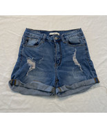 KanCan Estilo Distressed Jean Shorts Women&#39;s Sz 28 W9 Denim Cotton Blend... - £6.92 GBP
