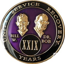 29 year AA Medallion Purple Tri-Plate Founders Bill &amp; Bob Chip XXIX - £14.79 GBP