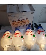GE StayBright Snowman Pathway light Markers x4 White Christmas blow mold... - $24.00