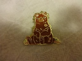 NAOMI LORD bear with flower enamel lapel pin - £6.37 GBP