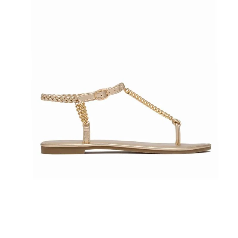Flat Shoes  Chain Buckle Set Toes Women&#39;s Sandals Bohemia Summer Beach Casual Sl - £152.02 GBP