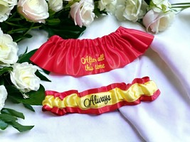 After all this time &amp; Always Custom Embroidered Wedding Garter Set Perso... - £23.18 GBP