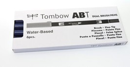 (Lot of 6) - Tombow 56560 Dual Brush Pen Art Marker, ABT 569 Jet Blue - ... - $16.66