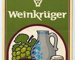 Weinkruger Vintage German Wine List Menu Osnabrück, Germany 1970&#39;s - $17.82