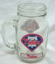 Philadelphia Phillies Mlb Baseball 5&quot; Collector&#39;s Glass Mason Jar Cup Mug - £11.87 GBP