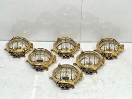 Marine Antique Brass Turtle Bulkhead Wall Mount Ship Ceiling Deck Light Lot of 5 - £1,018.58 GBP