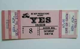 Yes Original UNUSED 1977 Concert Ticket Coliseum in Jackson MS Prog Rock Music - £15.72 GBP