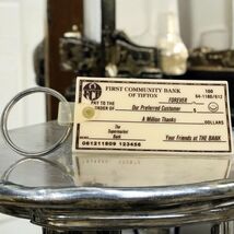 Vtg Keychain  First Community Bank Of Tifton Personalized Customer Rubbe... - $15.87