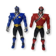 MMPR Power Rangers Samurai Switch Morphin Ranger Blue &amp; Red 6.5” Figure Lot - £11.51 GBP