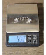 925 Sterling Silver Cube Leverback Earrings 5.57g - $9.85