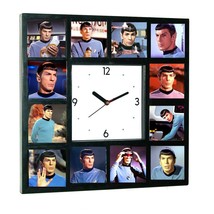 Star Trek faces of Leonard Nimoy Spock logical Clock with 12 pictures - £25.25 GBP