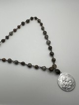 Antique Vintage Religious Jesus Medal Seed Pocket Rosary - $29.70