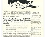 Print Ad Federal Schools Art Scholarship Contest 1934 2/3-Page Advertise... - $9.70