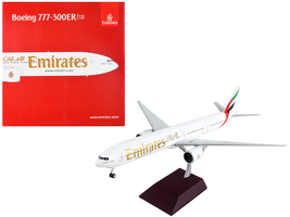 Boeing 777-300ER Commercial Aircraft &quot;Emirates Airlines&quot; White with Striped Tail - £128.55 GBP