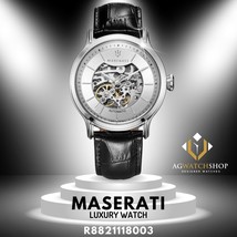 Montre automatique pour homme Maserati Epoca bracelet cuir en acier inoxydabl... - £140.02 GBP