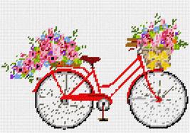 Pepita Needlepoint Canvas: Bicycle Flowers, 10&quot; x 7&quot; - £39.92 GBP+