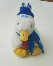 AFLAC Talking Duck 10&quot; Stuffed Animal Plush Red Heart 2017 Blue Scarf - £10.89 GBP