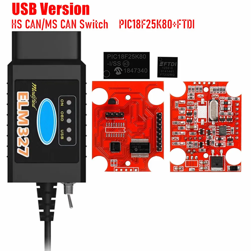 10PCS ELM327 V1.5 Usb PIC18F25K80 Ftdi CH340 Can /MS Can For Forscan OBD2 Diagno - $301.72