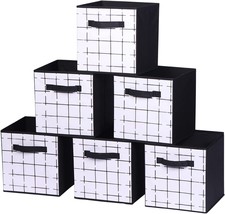 Lourome Storage Cubes. B&amp;W Check Storage Cube Set, 6X Cube Storage Bins. 10.5&quot; - £31.96 GBP