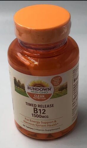 LOT(2) SUNDOWN NON-GMO TIMED RELEASE B12 1500 MCG  VEG 60 Tablets EXP 4/24 - $17.04