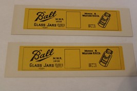 HO Scale Vintage Set of Box Car Side Panels, Ball Glass Jars, Yellow #1012 - £11.96 GBP