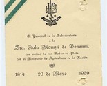 1939 Jousten Hotel 25th Anniversary Ministry of Agriculture Menu Buenos ... - $17.82