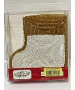 Vintage Dillards Trimmings Stocking Flatware Holder Pk of 4 Beaded White... - £8.45 GBP