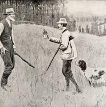 Hunter Offering Whiskey To Farmer 1904 AB Frost Art Hunting Dog Print DWCC6 - £39.95 GBP