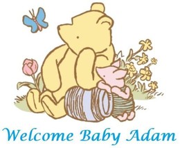 Classic Winnie the Pooh Baby Shower Edible Cake Topper Decoration - £10.15 GBP