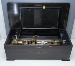 1885 Mojon Manger Co MMC Inlaid Wood  50 Note Antique Music Box Swiss *VIDEO* - £948.67 GBP