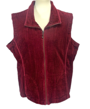 Woolrich Women’s Ruby Red Full Zip Vest Wide Wale Corduroy Size XL - £22.58 GBP