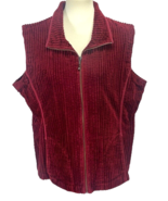 Woolrich Women’s Ruby Red Full Zip Vest Wide Wale Corduroy Size XL - £22.39 GBP