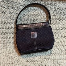 Liz Claiborne black embossed smallish medium handbag  Measurements: 7x9x4” - £34.38 GBP